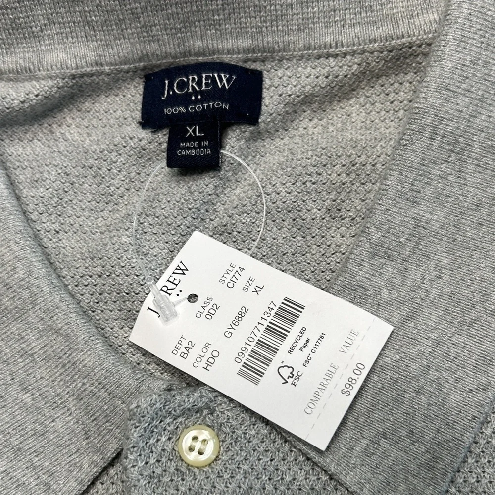 J. Crew Heather Gray Polo Shirt - Picture 2 of 5